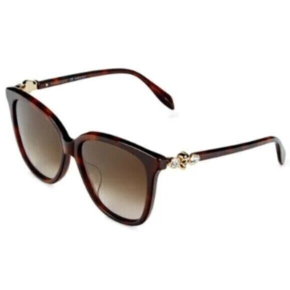 NWT Alexander McQueen Classic Tortoise Shell Square Modern Chic Sunglasses - Picture 2 of 12